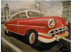Painting titled "auto cubana.jpg" by Roberto Facchini, Original Artwork