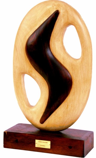 Sculpture titled "FIAMMA" by Roberto Fruggeri, Original Artwork, Wood