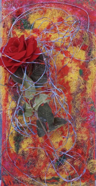 Painting titled "ELEKTRO ROSE" by Roberto K. Lirussi, Original Artwork, Acrylic