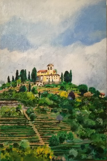 Pittura intitolato "Santuario di Montev…" da Maggioni, Opera d'arte originale, Olio