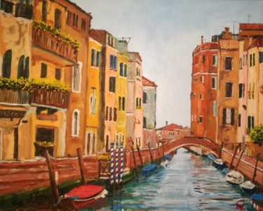 Pittura intitolato "Venezia" da Maggioni, Opera d'arte originale, Olio