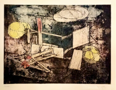 Gravures & estampes intitulée "PASSAGE ET SAGE DU…" par Roberto Matta, Œuvre d'art originale, Eau-forte