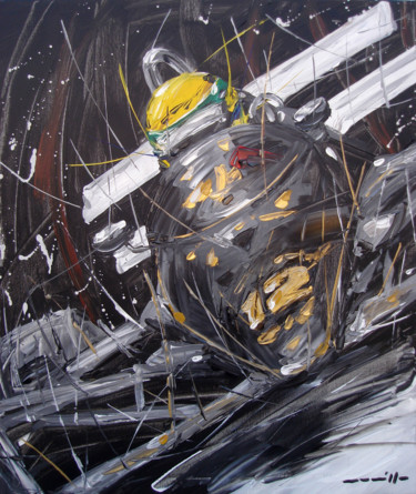 Peinture intitulée "Senna Lotus JPS" par Roberto Muccillo, Œuvre d'art originale
