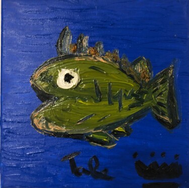 Malerei mit dem Titel "Blu" von Roberto Pomi, Original-Kunstwerk, Öl