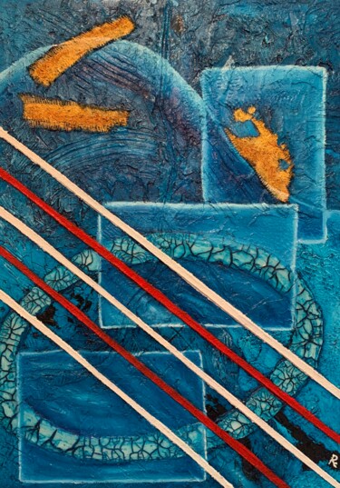 Картина под названием "CHITARRA" - Roberto Re, Подлинное произведение искусства, Масло Установлен на Деревянная панель