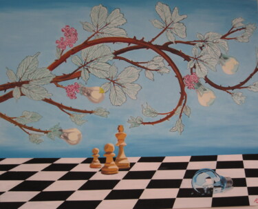 Painting titled "OLTRE IL DESTINO" by Roberto Re, Original Artwork, Oil Mounted on Wood Panel