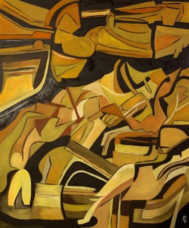 Malerei mit dem Titel "SCHIANTO!" von Roberto Re, Original-Kunstwerk, Öl Auf Holzplatte montiert