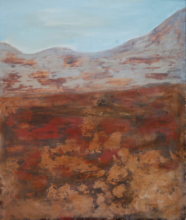 Painting titled "Landscape_3" by Roberto Rivas, Original Artwork, Encaustic Mounted on Wood Stretcher frame