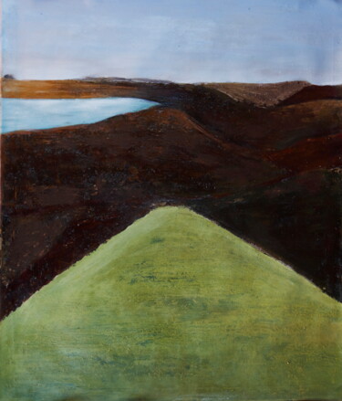 Malerei mit dem Titel "Landscape_2" von Roberto Rivas, Original-Kunstwerk, Enkaustik