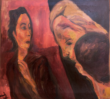 Pittura intitolato "Munch is on the rig…" da Roberto Rivas, Opera d'arte originale, Olio Montato su Telaio per barella in le…