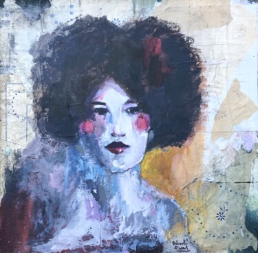 Painting titled "woman_6" by Roberto Rivas, Original Artwork, Acrylic Mounted on Wood Stretcher frame