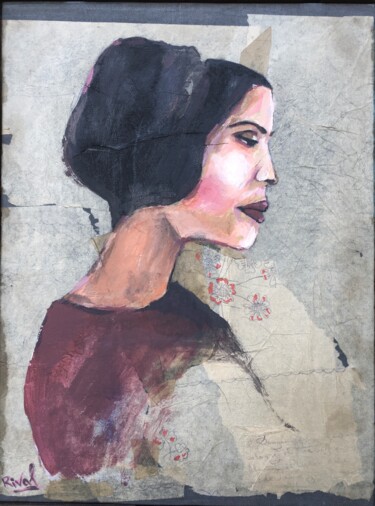 Malarstwo zatytułowany „Woman_9” autorstwa Roberto Rivas, Oryginalna praca, Akryl Zamontowany na Drewniana rama noszy