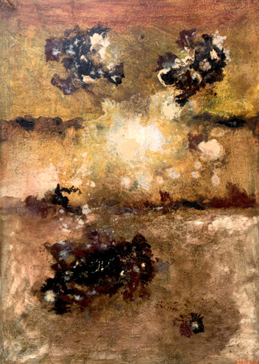 Картина под названием "omicron" - Roberto Rivas, Подлинное произведение искусства, Масло Установлен на Деревянная рама для н…