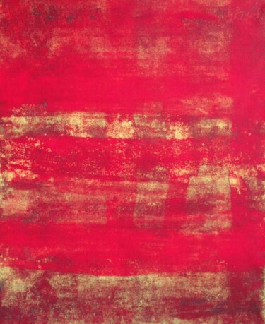 Painting titled "Crimson North" by Roberto Romei Rotondo, Original Artwork, Oil Mounted on Wood Stretcher frame