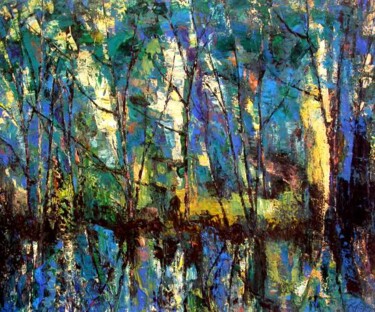 Pintura intitulada "Elven Creek" por Roberto Romei Rotondo, Obras de arte originais, Óleo