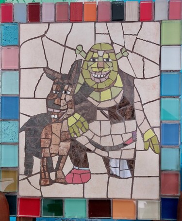 Escultura intitulada "Quadro in mosaico…" por Roberto Rubiola, Obras de arte originais, Mosaico Montado em Painel de madeira