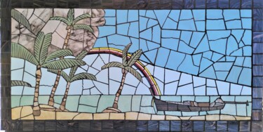 Sculpture titled "Thainlandia" by Roberto Rubiola, Original Artwork, Mosaic Mounted on Wood Panel