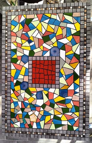 Sculpture titled "Tavolo mosaicato 80…" by Roberto Rubiola, Original Artwork, Mosaic