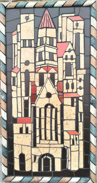 Escultura titulada "Quadro in mosaico…" por Roberto Rubiola, Obra de arte original, Mosaico Montado en Panel de madera