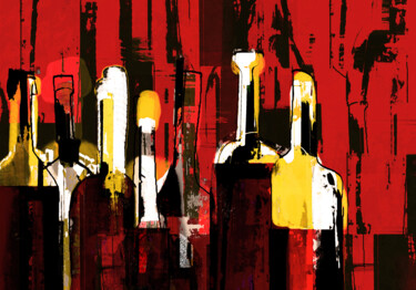 Arte digital titulada "Rojo líquido" por Roberto Saiz, Obra de arte original, Pintura Digital