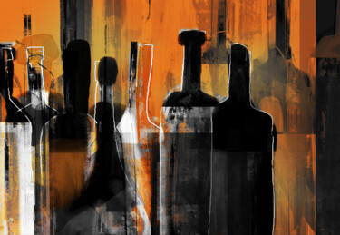 Arte digital titulada "Viejo Bar Nuevo" por Roberto Saiz, Obra de arte original, Pintura Digital