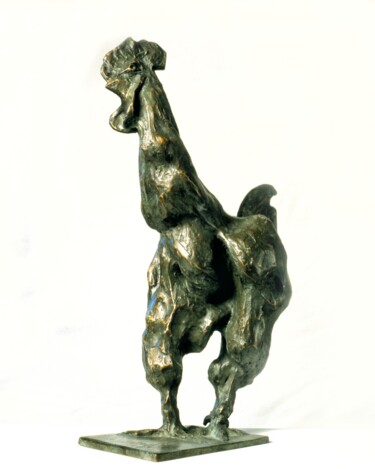 Sculpture titled "LE COQ DE BEPPE- ME…" by Roberto Tagliazucchi, Original Artwork, Bronze