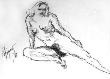 Disegno intitolato "Dessin de nu" da Roberto Tagliazucchi, Opera d'arte originale