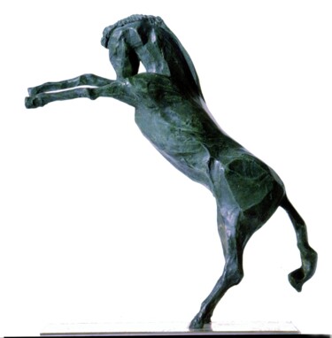 Sculptuur getiteld "ANGRY HORSE - metal…" door Roberto Tagliazucchi, Origineel Kunstwerk, Bronzen