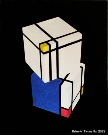 Pintura intitulada "Mondrian in 3D 1" por Roberto Tarabella, Obras de arte originais, Acrílico
