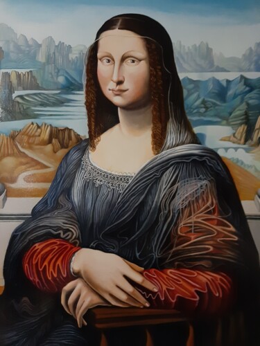 Painting titled "MONNA LISA interpre…" by Roberto Tedoldi, Original Artwork, Oil