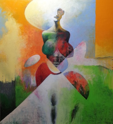 Peinture intitulée "Dea Madre" par Roberto Vesci, Œuvre d'art originale, Huile