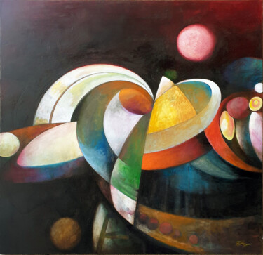 Malerei mit dem Titel "COSMOGONY" von Roberto Vesci, Original-Kunstwerk, Öl