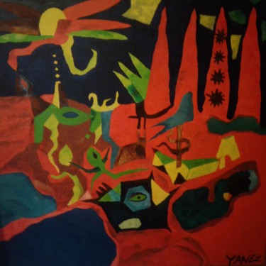 Malerei mit dem Titel "Schwirrende Natur" von Roberto Yañez, Original-Kunstwerk, Acryl