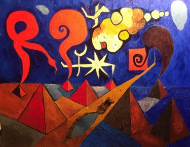 Pintura intitulada "The Star of Bethleh…" por Roberto Yañez, Obras de arte originais, Óleo