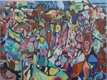Pittura intitolato "Afrikanisch- suedam…" da Roberto Yañez, Opera d'arte originale, Olio