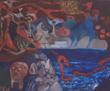 Malerei mit dem Titel "La bahía de la muer…" von Roberto Yañez, Original-Kunstwerk, Öl