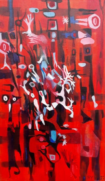 Pintura titulada "Medio camino y un h…" por Roberto Yañez, Obra de arte original, Acrílico Montado en Bastidor de camilla de…