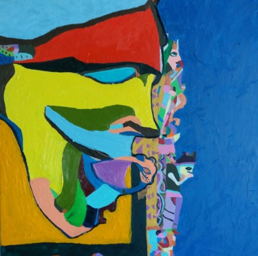 Pittura intitolato "mascherone porta s.…" da Roberto Aere, Opera d'arte originale, Olio
