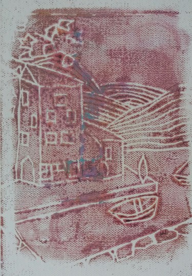 Estampas & grabados titulada "lago-di-garda-incis…" por Roberto Aere, Obra de arte original