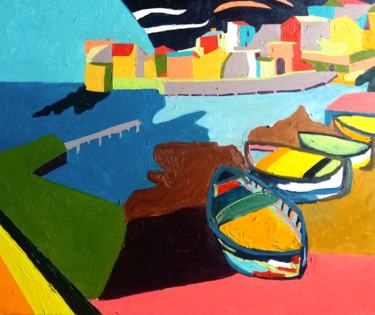绘画 标题为“Erbalunga - Corsica” 由Roberto Aere, 原创艺术品, 油
