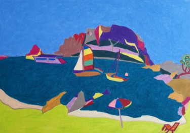 Pittura intitolato "Tavolara" da Roberto Aere, Opera d'arte originale, Pastello