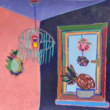 Painting titled "Lampada liberti e a…" by Roberto Aere, Original Artwork, Pastel