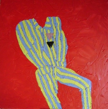 Peinture intitulée "giallo blu" par Roberto Aere, Œuvre d'art originale, Huile
