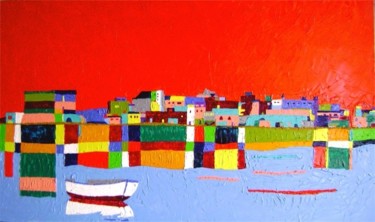 Pittura intitolato "Porto Cesareo" da Roberto Aere, Opera d'arte originale