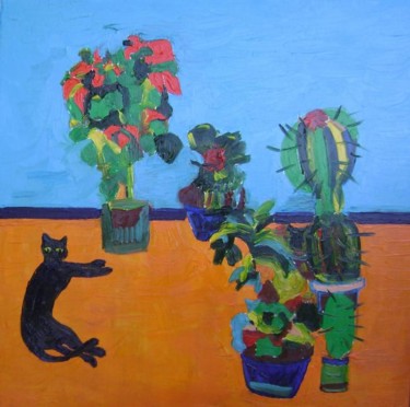 Pittura intitolato "paca tra le piante…" da Roberto Aere, Opera d'arte originale