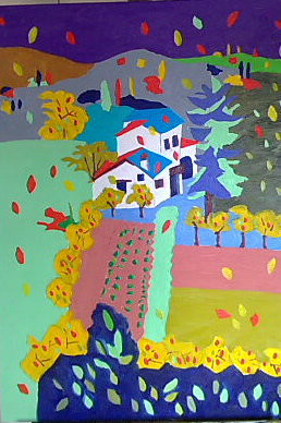 Painting titled "autunno" by Roberto Aere, Original Artwork