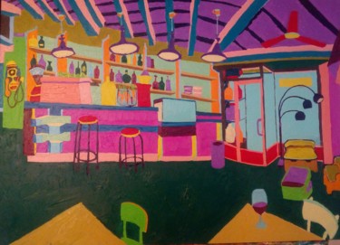 Painting titled "caffè Pedrotti- Ver…" by Roberto Aere, Original Artwork