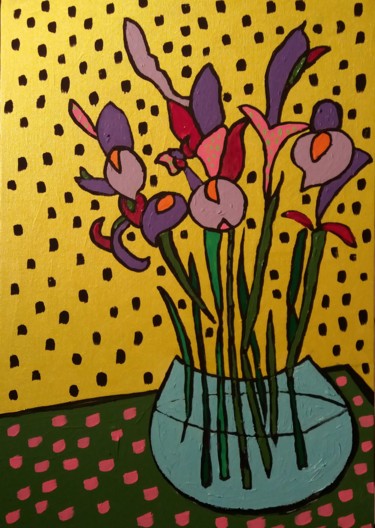 Peinture intitulée "iris" par Roberto Aere, Œuvre d'art originale, Acrylique