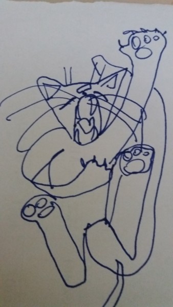 Drawing titled "gatto incazzato" by Roberto Aere, Original Artwork