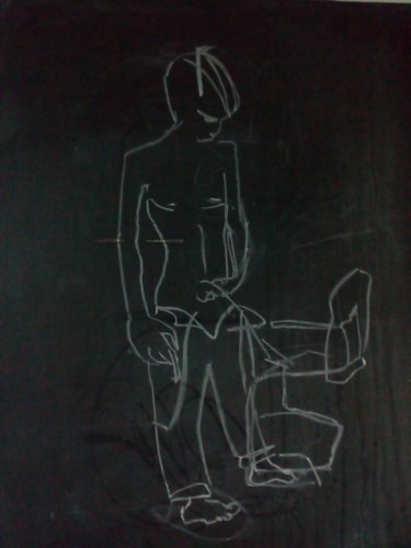Drawing titled "senza titolo" by Roberto Aere, Original Artwork, Chalk